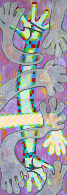 コンプカミジョウミカ 「深海のなかへフラフラと」コンテンポラリーアート　アクリル 絵画/タペストリー
